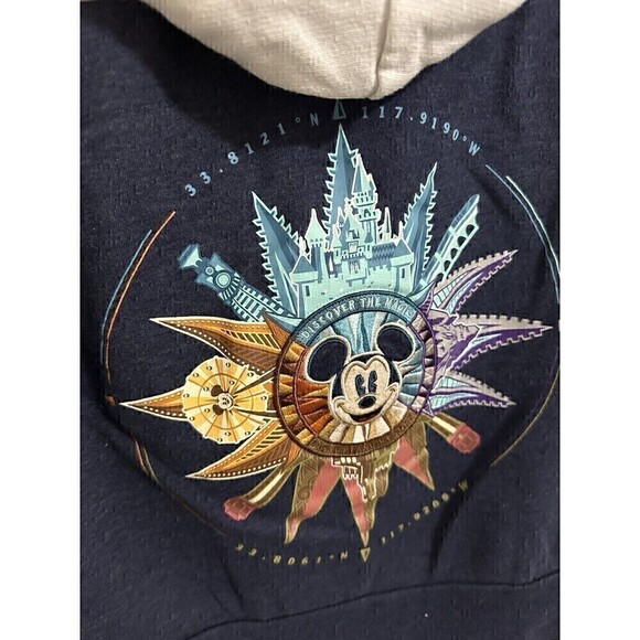 Disney Jacket Womens Size Medium Walt Disney Compass Full Zip Hooded Sweater - Picture 4 of 5